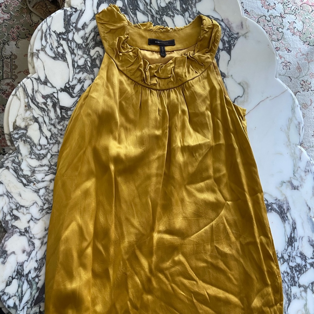 BCBGmaxazria gold yellow dress
